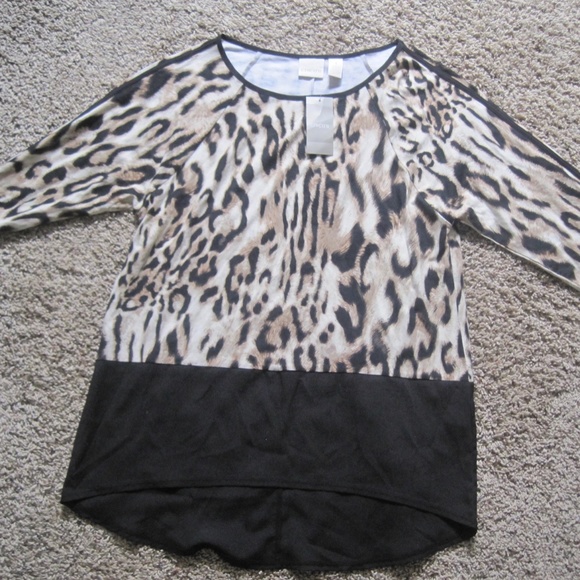 CHICO'S ANIMAL PRINT TOP BNWT - Picture 3 of 7